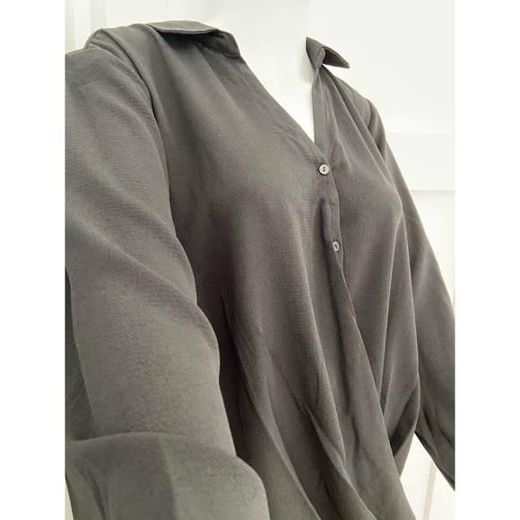 Zac and Rachel Black Long-Sleeved Wrap Top, Size XL wom257 - Picture 7 of 14